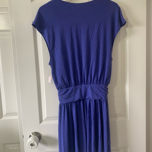 NWT Free People Cupro Crisscross Drape Dress in Cobalt Blue - Picture 9 of 12
